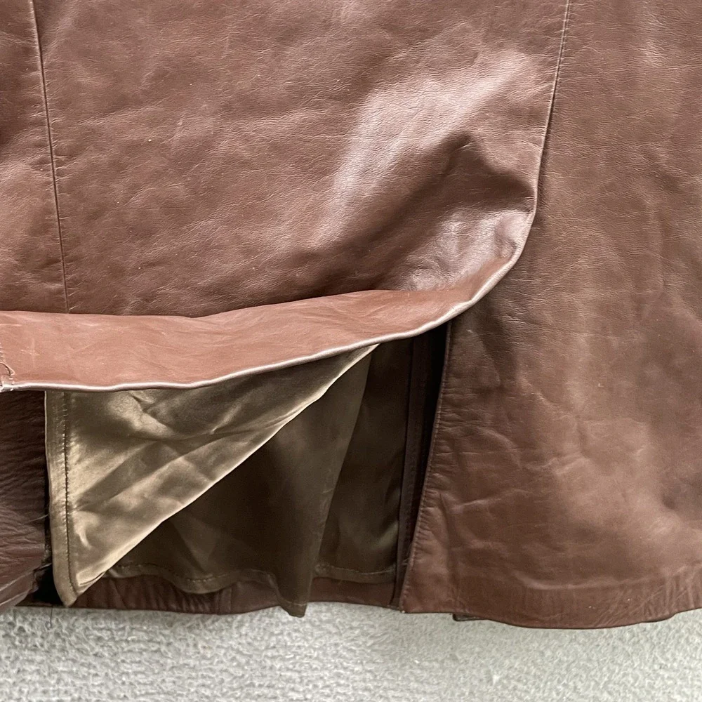 Vintage Cresco 100% Leather Coat Jacket Mens 48 Classic Streetwear Corpcore 70's